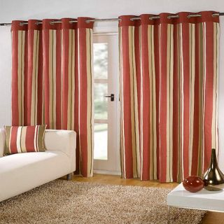 Sundour Padstow Red Lined Eyelet Curtains