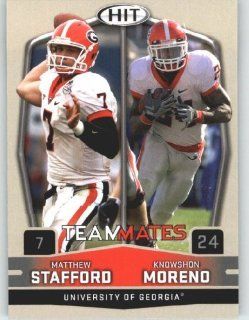 2009 Sage HIT 56 Matthew Stafford & Knowshon Moreno (Georgia Teammates) First Card of the 2009 NFL Rookies at 's Sports Collectibles Store