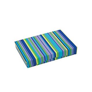 Shamrock 4 5/8 x 3 3/8 x 5/8 Presentation Pop Up Gift Card Box, Aqueous Mini Stripe