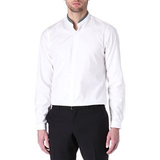 THE KOOPLES   Leather collar fitted single cuff shirt