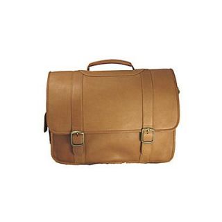 David King Leather Laptop Briefcase; Tan