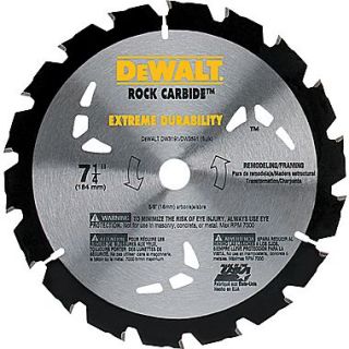 DeWalt Carbide Cutting Edge Nail Cutting Portable Circular Saw Blade, 7 1/4 in (Dia), 5/8 in Arbor