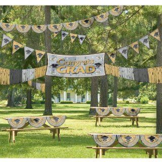 Lets Party By Amscan Black and Gold Graduation Giant Outdoor Decorating Kit  Other Products  