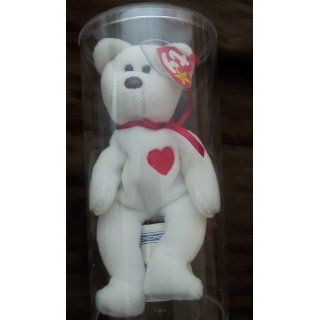Ty Beanie Babies   Valentino the White Heart Bear Toys & Games