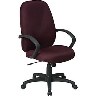 Office Star™ Distinctive High Back Fabric Executive Chair, Burgundy