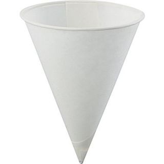 Konie Poly bag Rolled rim Paper Cone Cup, White, 4 oz