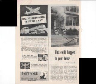 Hartford Insurance Company Travel Accident Insurance For Lest Than $.02 A Day 1948 Original Vintage Advertisement  Prints  