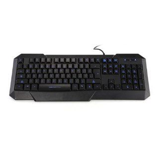 Blue LED Backlit Backlight USB Gaming Wired Keyboard Waterproof for Windows 7 Computers & Accessories