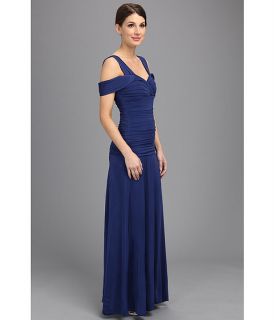 BCBGMAXAZRIA Nathalie Ruched Bodice Knit Dress Blue Depths