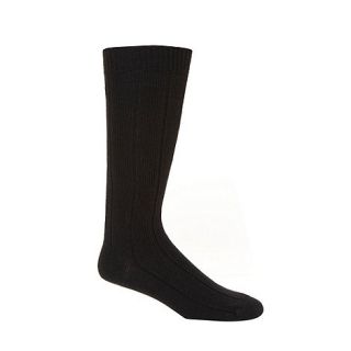 Maine New England Pack of two black ribbed long thermal socks