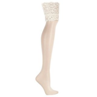 J by Jasper Conran Ivory 10D sheer deep lace bridal stockings