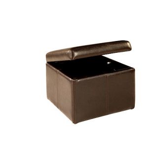 Dark brown Kubic bonded leather storage cube