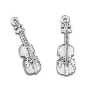 Sterling Silver 3d Violin Charm for Bracelet or makes for a beautiful Small Pendant for Necklace