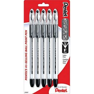 Pentel R.S.V.P. Ballpoint Pens, Fine, Black, 5/Pack  Make More Happen at