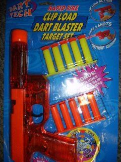 Dart Tech Rapid Fire Clip Load Dart Blaster Target Set   Colors May Vary Toys & Games