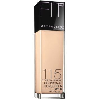 Maybelline New York Fit Me Foundation, 115 Ivory, SPF 18, 1 Fluid Ounce  Foundation Makeup  Beauty