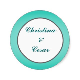 20   1.5" Favor Stickers Seahorse Anchor Turquoise