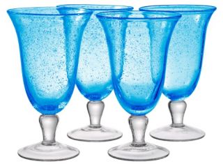 Artland Inc. Iris Turquoise Ice Tea Glasses   Set of 4   Stemware