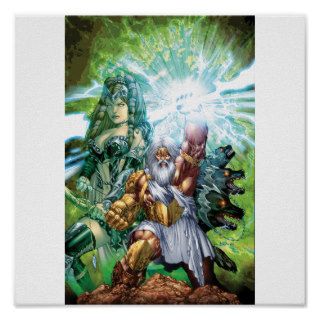 Godstorm #1 Greek God Zeus with Thunderbolt Posters