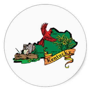 Kentucky KY Map Vintage Travel Souvenir Round Sticker