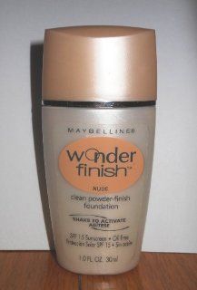 Maybelline Wonder Finish Liquid to Powder Foundation, Nude Original Formula.  Foundation Makeup  Beauty