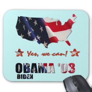 Yes We Can Obama Biden 2008 Computer Mousepad