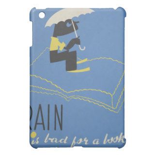 Vintage "Rain is Bad for a Book" WPA Poster   iPad iPad Mini Cases