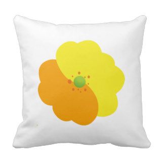 Flowers, Blossoms, Blooms, Petals   Orange Yellow Throw Pillow