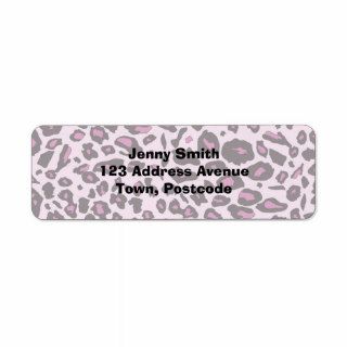 Pink leopard print labels