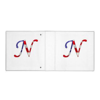 Monogram Letter N American Flag Binders