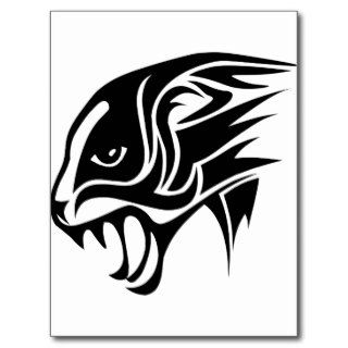 Tribal Black Panther Tattoo Post Card