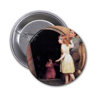 Children and cellar scary place painting pinback buttons