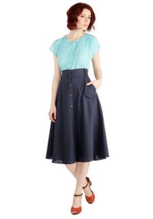 Stay Classy Skirt in Navy  Mod Retro Vintage Skirts