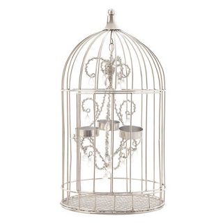 Star by Julien Macdonald Silver bird cage tea light chandelier