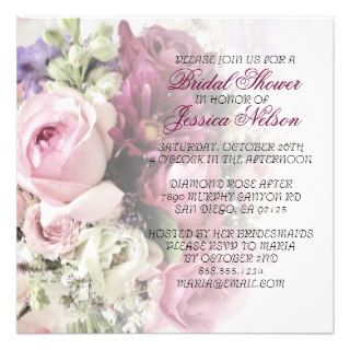 Luxury Elegant Color Wedding Bouquet Shower Invite Invitation