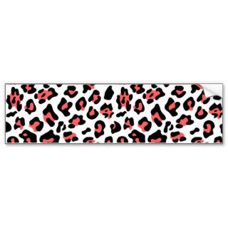 Coral Black Leopard Animal Print Pattern Bumper Stickers