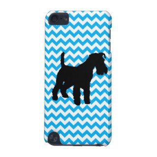 Baby Blue Chevron With Schnauzer Silhouette iPod Touch (5th Generation) Cover