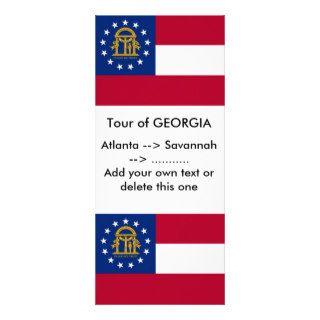Rack Card with Flag of Georgia, U.S.A.