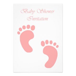 Baby Shower Invitation for girl with footprints