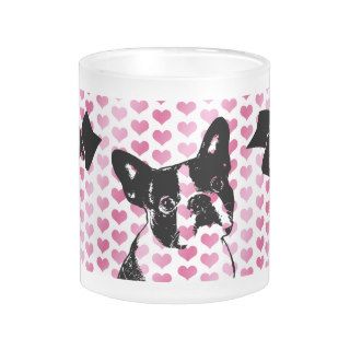 Valentines   Boston Terrier Silhouette Mug