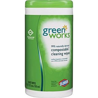 Clorox Green Works Naturally Derived Compostable Cleaning Wipes, 62 Wipes/Tub  Make More Happen at
