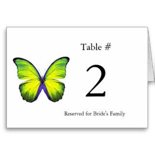 Stylish Butterfly Reception Table Number Cards