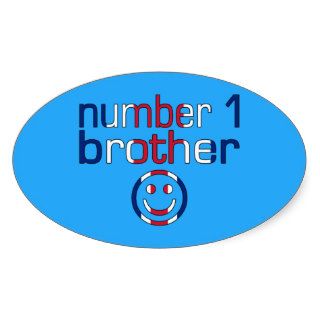 Number 1 Brother ( Brother's Birthday ) Oval Stickers
