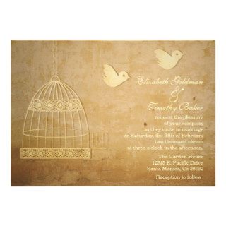 Golden Birdcage Wedding Invitation