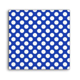 Blue and White Polka Dot Square Envelope