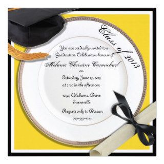 Black and Yellow Graduation Party Invitations