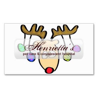 Christmas Cute Cartoon Red Nose Reindeer Business Card