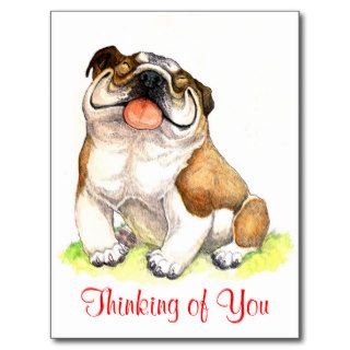 Thinking of  You Bulldog Puppy  Greeting Postcard