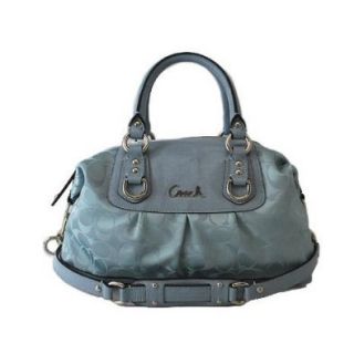 Authentic Coach Signature Ashley Sateen Satchel Bag 15443 Slate Blue Handbags Shoes