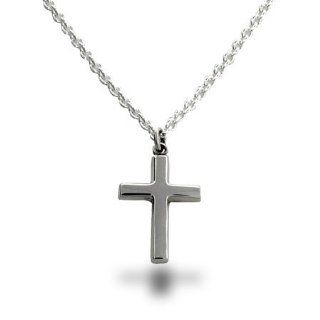 Sterling Silver Cross Necklace Length 16 inches (Lengths 16 inches 18 inches 20 inches Available) Eve's Addiction Jewelry